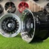 VW Classic Steel Design15X8J 4X100/5X100 ET25 73.1 Black with Diamond Cut lip ( BMW E30, VW Golf/Jetta, AUDI 80/Coupe/A3, Mazda MX )