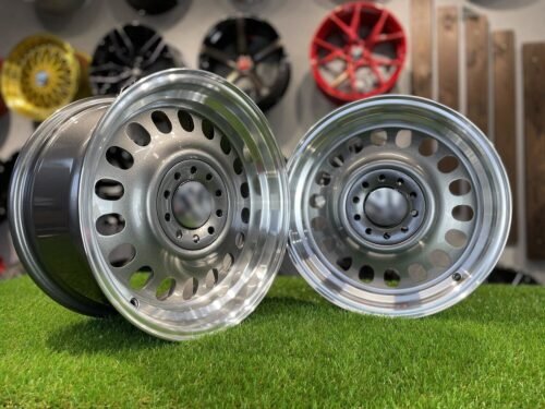 VW Classic Steel Design15X8J 4X100/5X100 ET25 73.1 Grey with Diamond Cut lip ( BMW E30, VW Golf/Jetta, AUDI 80/Coupe/A3, Mazda MX )
