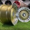 VW Classic Steel Design15X8J 4X100/5X100 ET25 73.1 Gold with Diamond Cut lip ( BMW E30, VW Golf/Jetta, AUDI 80/Coupe/A3, Mazda MX )
