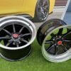 Watanabe Rota style 15X9J 4X100/4X114.3 ET0 73.1 Black with Diamond cut lip ( Mazda MX RX, VW, BMW E30, Honda, JDM cars )