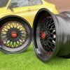 BBS RS Slant Lip Style 18X9.5J 5X112/5X120 ET25 74.1 Black half matt with red rivets (Audi A4/A6, VW Golf/Jetta, Mercedes E/S/SL/CL, BMW 3-5-6-8 E46/E90/E39/E60)