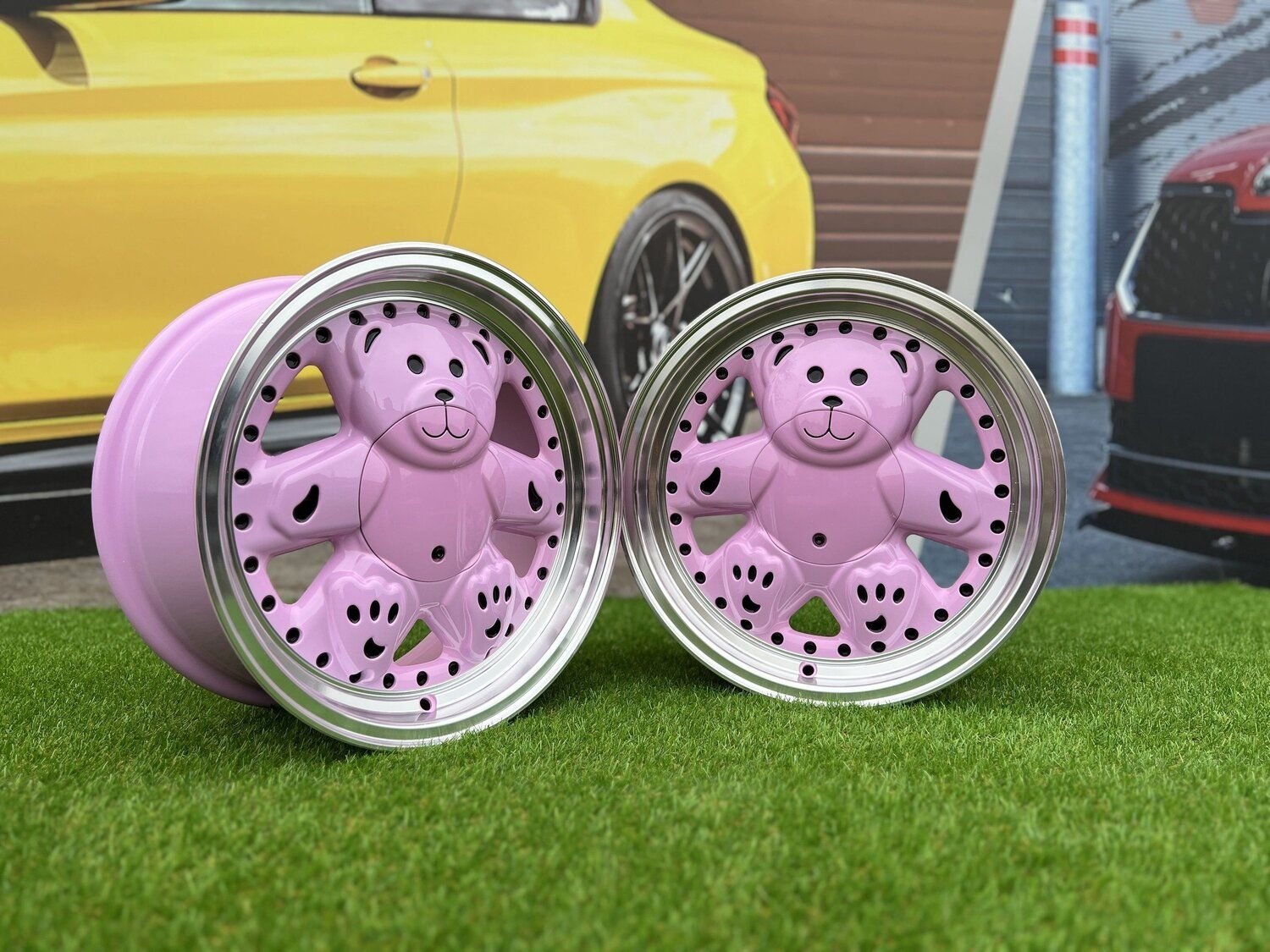 Ronal Teddy Bear style for VW Golf Jetta 15X7J 4X100 ET30 73.1 Pink with Diamond cut lip ( VW Golf/Jetta, BMW E30, JDM cars) 7