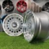 VW Classic Steel Design15X8J 4X100/5X100 ET25 73.1 Silver with Diamond Cut lip ( BMW E30, VW Golf/Jetta, AUDI 80/Coupe/A3, Mazda MX )