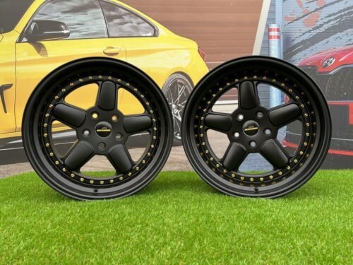 BMW AC Schnitzer Style 18X9.5 5X120 ET20 74.1 Semi Matt Black with Golden Rivets
