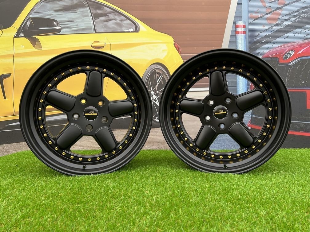BMW AC Schnitzer Style 18X9.5 5X120 ET20 74.1 Semi Matt Black with Golden Rivets 7