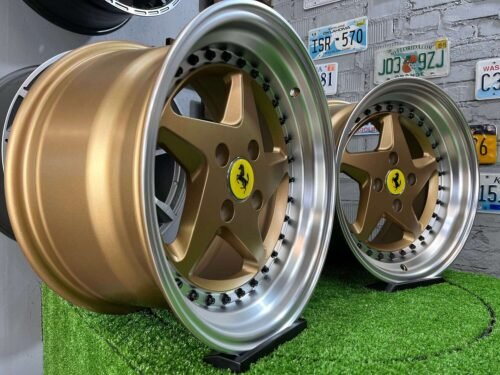 Akron Ferrari 348TS Style 15X8.25J 4X100 ET25 73.1 Matt bronze with Diamond cut lip ( BMW E30, VW Golf/Jetta, AUDI 80/90/Coupe, Mazda MX3/MX5, Honda Civic, JDM cars )