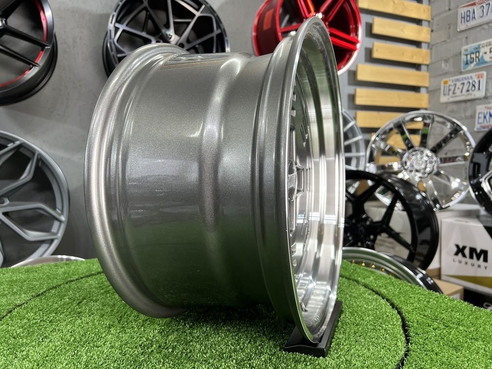JDM AME A3C Style 15X8J 4X100 ET25 73.1 Grey with polished lip 8
