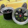 Watanabe Rota style 15X10.5J 4X100/4X114.3 ET -15 73.1 Black with Diamond cut lip ( Mazda MX RX, VW, BMW E30, Honda, JDM cars )