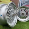 BBS RS Slant Lip Style 17X8.5J 4X100/4X108 ET35 73.1 Silver with Diamond Cut lip and chrome rivets (BMW E30, VW Golf/Jetta, AUDI 80/90/200/Coupe, Ford Escort)