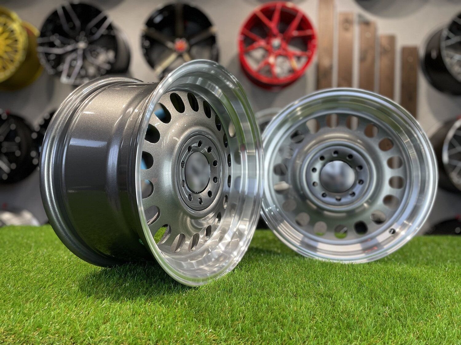 VW Classic Steel Design15X8J 4X100/5X100 ET25 73.1 Grey with Diamond Cut lip ( BMW E30, VW Golf/Jetta, AUDI 80/Coupe/A3, Mazda MX ) 8