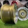 VW Classic Steel Design15X8J 4X100/5X100 ET25 73.1 Gold with Diamond Cut lip ( BMW E30, VW Golf/Jetta, AUDI 80/Coupe/A3, Mazda MX )