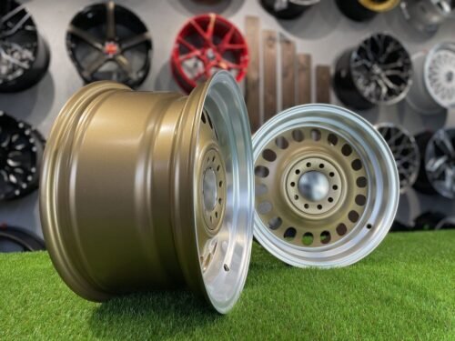 VW Classic Steel Design15X8J 4X100/5X100 ET25 73.1 Matt bronze with Diamond Cut lip ( BMW E30, VW Golf/Jetta, AUDI 80/Coupe/A3, Mazda MX )