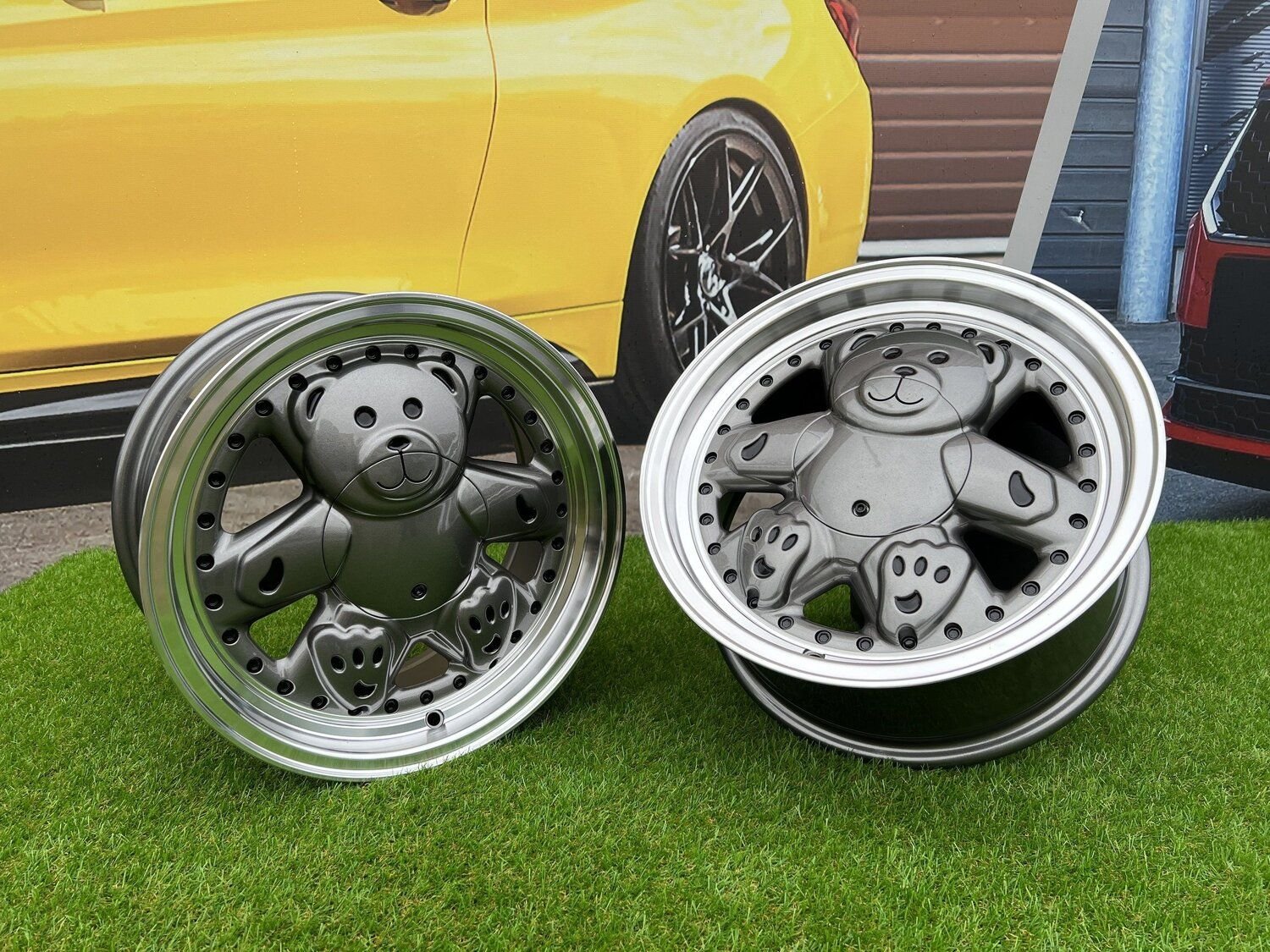 Ronal Teddy Bear style for VW Golf Jetta 15X7J 4X100 ET30 73.1 Grey with Diamond cut lip ( VW Golf/Jetta, BMW E30, JDM cars) 8