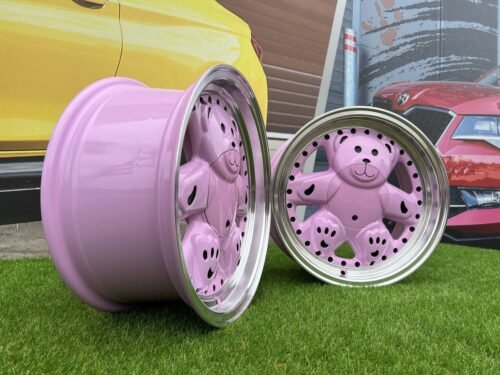 Ronal Teddy Bear style for VW Golf Jetta 15X7J 4X100 ET30 73.1 Pink with Diamond cut lip ( VW Golf/Jetta, BMW E30, JDM cars)