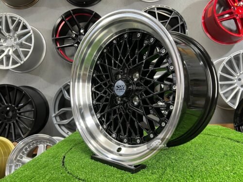 Soler SSR Mesh Formula Style 15X8.25J 4X100 ET20 73.1 Black with polished lip