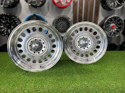 VW Classic Steel Design15X8J 4X100/5X100 ET25 73.1 Silver with Diamond Cut lip ( BMW E30, VW Golf/Jetta, AUDI 80/Coupe/A3, Mazda MX )