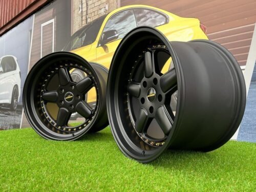 BMW AC Schnitzer Style 18X11 5X120 ET25 74.1 Semi Matt Black with Golden Rivets