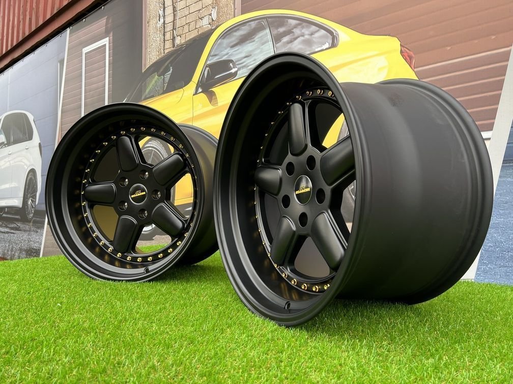 BMW AC Schnitzer Style 18X9.5 5X120 ET20 74.1 Semi Matt Black with Golden Rivets 8