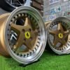 Akron Ferrari 348TS Style 15X8.25J 4X100 ET25 73.1 Matt bronze with Diamond cut lip ( BMW E30, VW Golf/Jetta, AUDI 80/90/Coupe, Mazda MX3/MX5, Honda Civic, JDM cars )