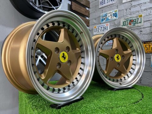 Akron Ferrari 348TS Style 15X8.25J 4X100 ET25 73.1 Matt bronze with Diamond cut lip ( BMW E30, VW Golf/Jetta, AUDI 80/90/Coupe, Mazda MX3/MX5, Honda Civic, JDM cars )