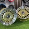 VW Classic Steel Design15X8J 4X100/5X100 ET25 73.1 Gold with Diamond Cut lip ( BMW E30, VW Golf/Jetta, AUDI 80/Coupe/A3, Mazda MX )