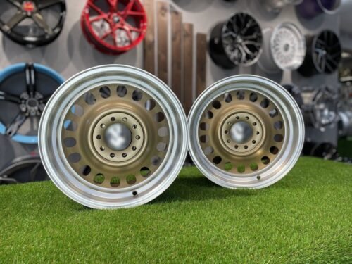 VW Classic Steel Design15X8J 4X100/5X100 ET25 73.1 Matt bronze with Diamond Cut lip ( BMW E30, VW Golf/Jetta, AUDI 80/Coupe/A3, Mazda MX )