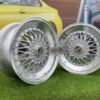 BBS RS Slant Lip Style 17X7.5J 4X100/4X108 ET35 73.1 Silver with Diamond Cut lip and chrome rivets (BMW E30, VW Golf/Jetta, AUDI 80/90/200/Coupe, Ford Escort)