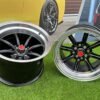 Watanabe Rota style 15X9J 4X100/4X114.3 ET0 73.1 Black with Diamond cut lip ( Mazda MX RX, VW, BMW E30, Honda, JDM cars )