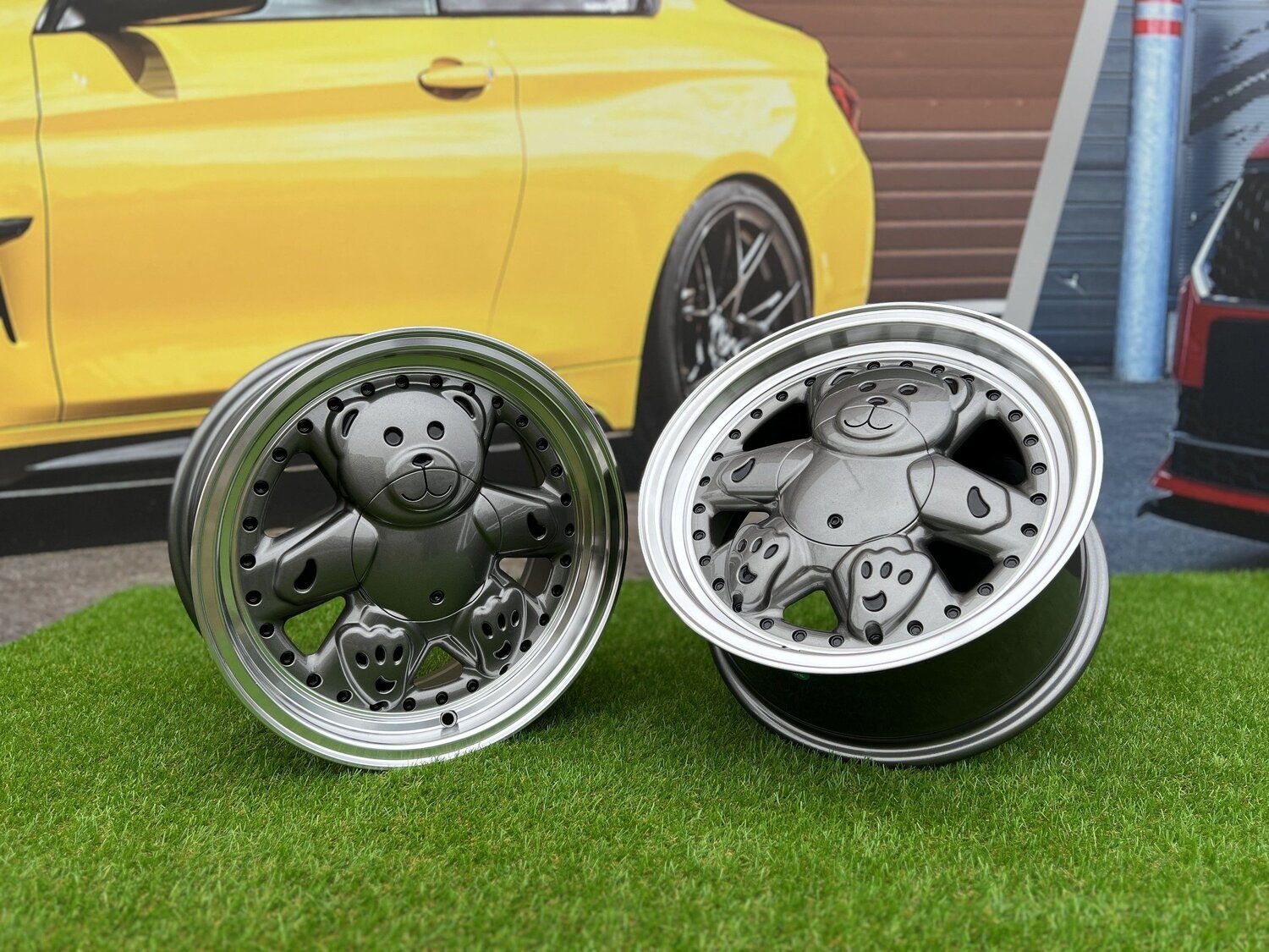 Ronal Teddy Bear style for VW Golf Jetta 15X7J 4X100 ET30 73.1 Grey with Diamond cut lip ( VW Golf/Jetta, BMW E30, JDM cars) 9