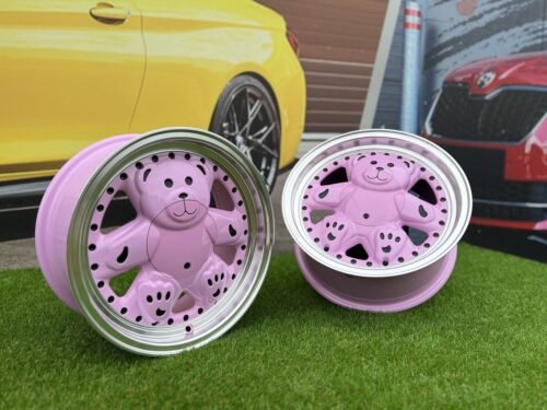 Ronal Teddy Bear style for VW Golf Jetta 15X7J 4X100 ET30 73.1 Pink with Diamond cut lip ( VW Golf/Jetta, BMW E30, JDM cars)