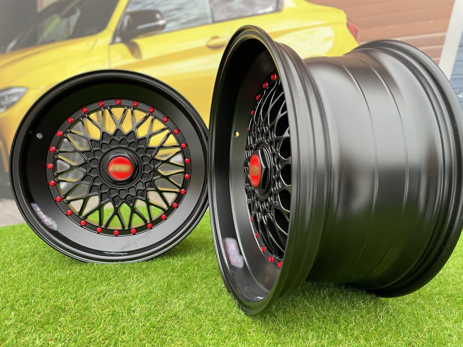 BBS RS Slant Lip Style 18X9.5J 5X112/5X120 ET25 74.1 Black half matt with red rivets (Audi A4/A6, VW Golf/Jetta, Mercedes E/S/SL/CL, BMW 3-5-6-8 E46/E90/E39/E60) 7