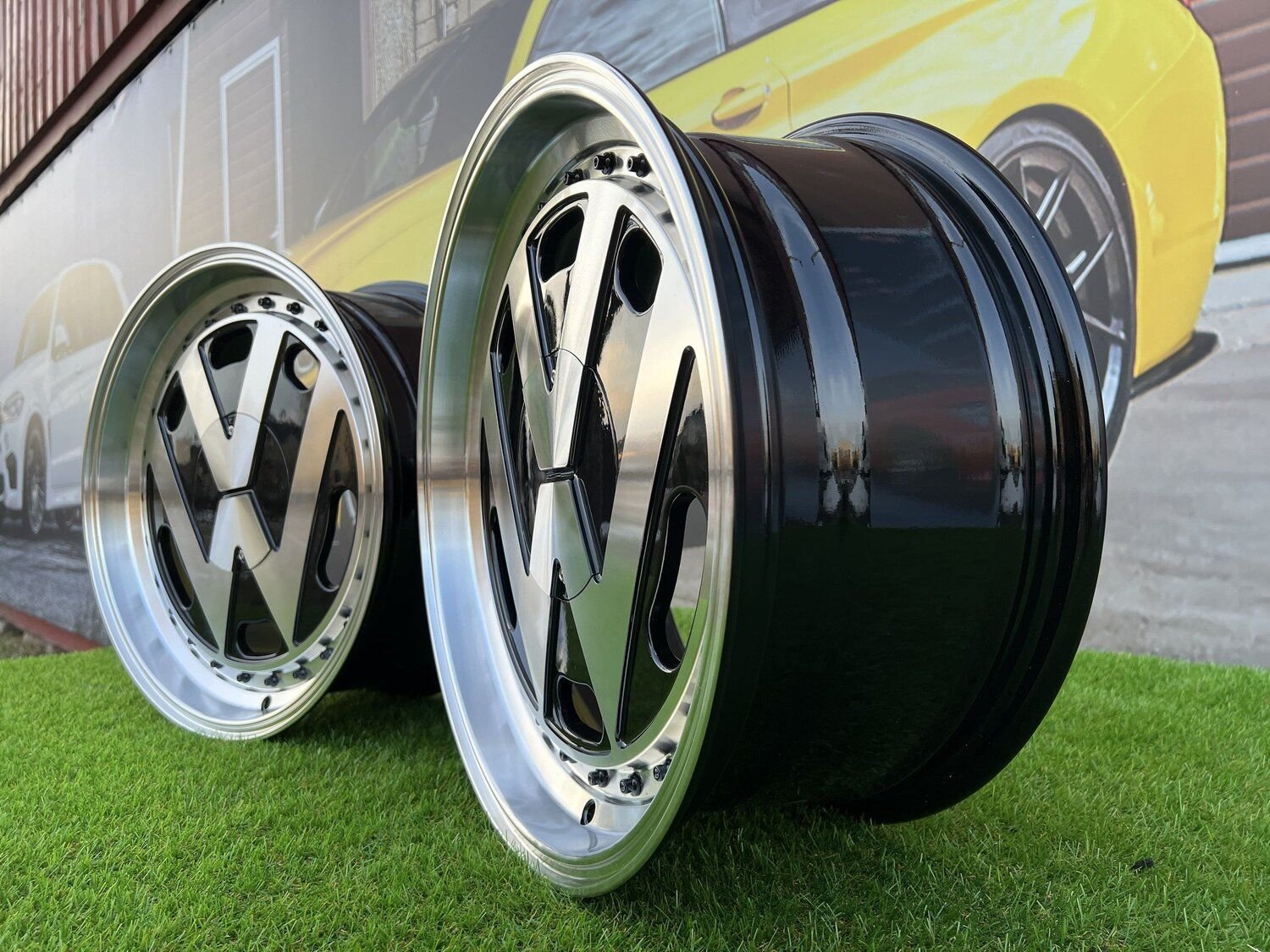 VW Classic style 17X7.5J 5X112 ET30 57.1 Black with Diamond Cut face and lip (Volkswagen, Audi, Mercedes - Benz, Seat, Skoda, Cupra) 6