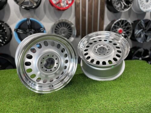 VW Classic Steel Design15X8J 4X100/5X100 ET25 73.1 Silver with Diamond Cut lip ( BMW E30, VW Golf/Jetta, AUDI 80/Coupe/A3, Mazda MX )
