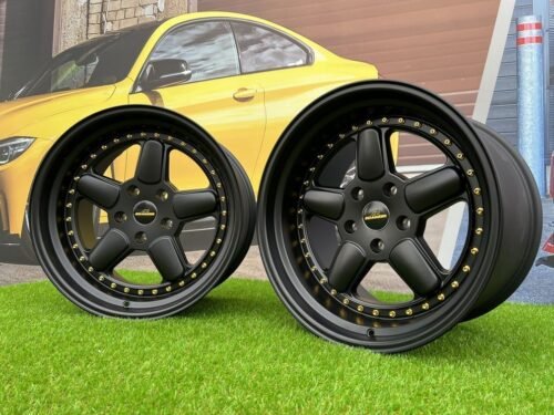 BMW AC Schnitzer Style 18X11 5X120 ET25 74.1 Semi Matt Black with Golden Rivets