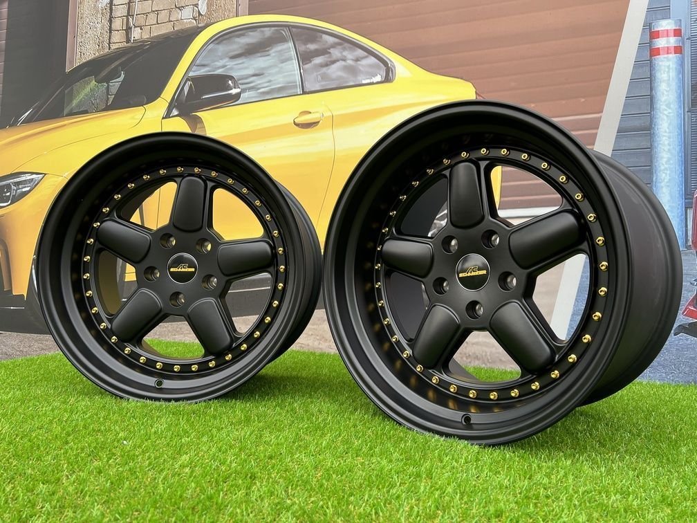 BMW AC Schnitzer Style 18X9.5 5X120 ET20 74.1 Semi Matt Black with Golden Rivets 9