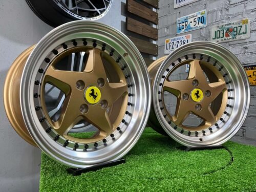 Akron Ferrari 348TS Style 15X8.25J 4X100 ET25 73.1 Matt bronze with Diamond cut lip ( BMW E30, VW Golf/Jetta, AUDI 80/90/Coupe, Mazda MX3/MX5, Honda Civic, JDM cars )