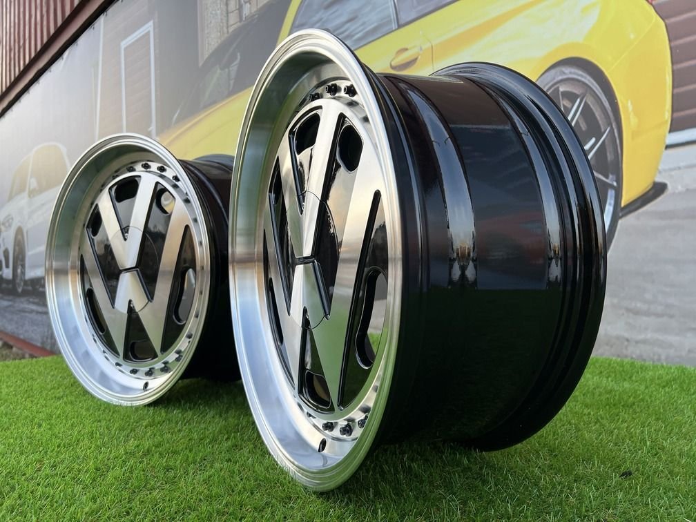VW Classic style 17X7.5J 5X100 ET30 57.1 Black with face machined 4