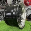 JDM AME A3C Style 15X8J 4X100 ET25 73.1 Black with polished lip