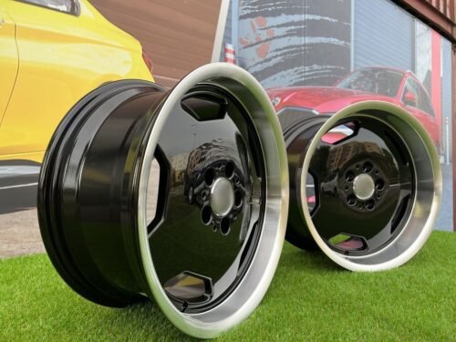 AMG Monoblock Aero Style II 17X9J 5X112 ET35 66.6 Black with Diamond cut lip