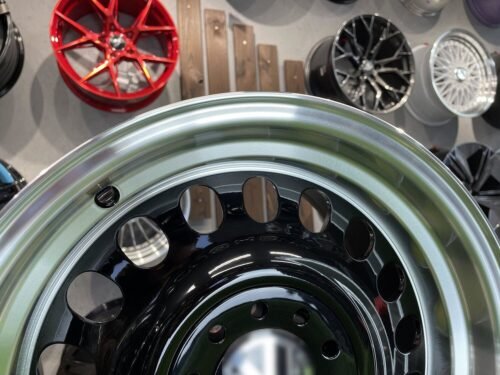 VW Classic Steel Design15X8J 4X100/5X100 ET25 73.1 Black with Diamond Cut lip ( BMW E30, VW Golf/Jetta, AUDI 80/Coupe/A3, Mazda MX )