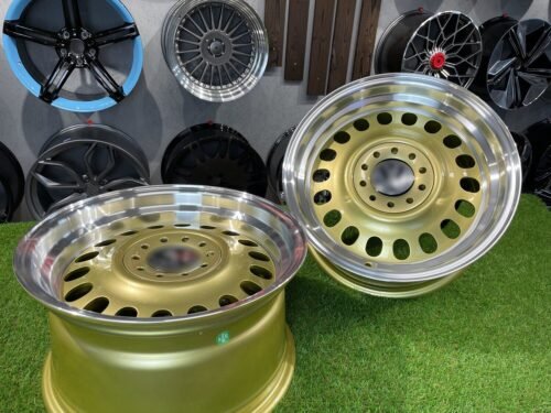 VW Classic Steel Design15X8J 4X100/5X100 ET25 73.1 Gold with Diamond Cut lip ( BMW E30, VW Golf/Jetta, AUDI 80/Coupe/A3, Mazda MX )