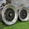 Porsche Mesh Mags BBS Design 15X8J 4X100/4X108 ET25 73.1 Grey gunmetal with polished lip ( BMW E30, VW Golf/Jetta, AUDI 80/90/200/Coupe )