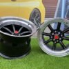 Watanabe Rota style 15X9J 4X100/4X114.3 ET0 73.1 Black with Diamond cut lip ( Mazda MX RX, VW, BMW E30, Honda, JDM cars )