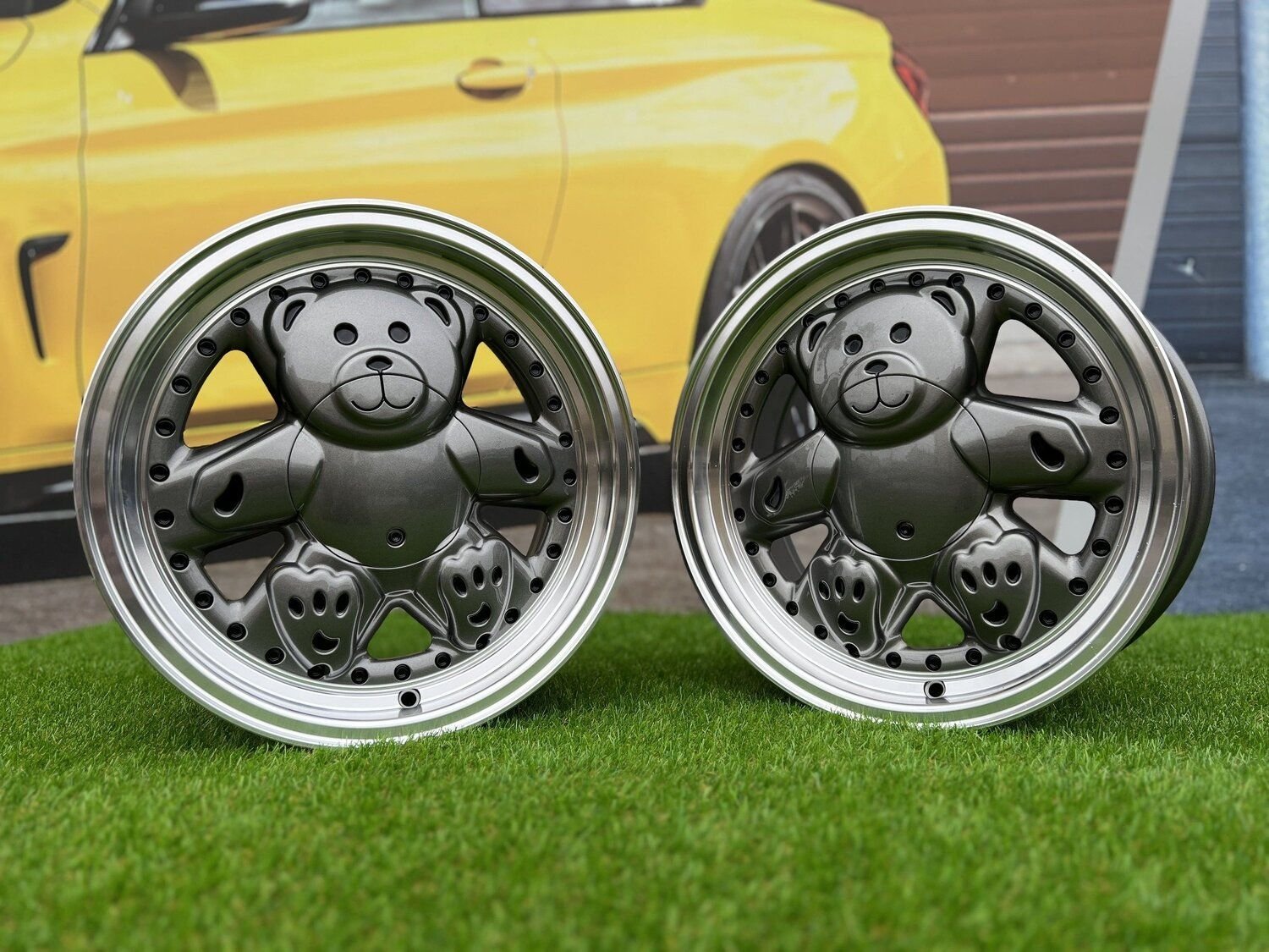 Ronal Teddy Bear style for VW Golf Jetta 15X7J 4X100 ET30 73.1 Grey with Diamond cut lip ( VW Golf/Jetta, BMW E30, JDM cars) 10