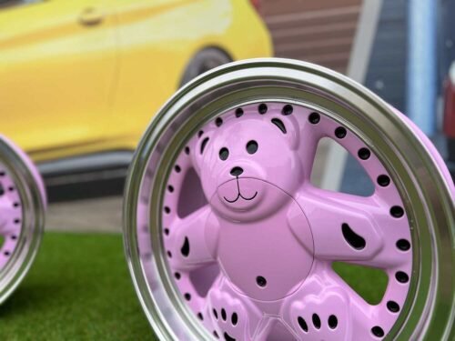 Ronal Teddy Bear style for VW Golf Jetta 15X7J 4X100 ET30 73.1 Pink with Diamond cut lip ( VW Golf/Jetta, BMW E30, JDM cars)