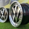 VW Classic style 15X6.5J 4X100/5X100 ET30 57.1 Black with Diamond Cut face and lip ( BMW E30, VW Golf/Jetta, AUDI 80/Coupe/A3, Mazda MX )