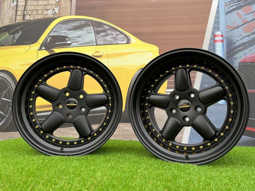 BMW AC Schnitzer Style 18X9.5 5X120 ET20 74.1 Semi Matt Black with Golden Rivets 10