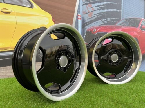 AMG Monoblock Aero Style II 17X9J 5X112 ET35 66.6 Black with Diamond cut lip