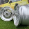 BBS RS Slant Lip Style 17X7.5J 4X100/4X108 ET35 73.1 Silver with Diamond Cut lip and chrome rivets (BMW E30, VW Golf/Jetta, AUDI 80/90/200/Coupe, Ford Escort)