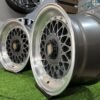 Porsche Mesh Mags BBS Design 15X8J 4X100/4X108 ET25 73.1 Grey gunmetal with polished lip ( BMW E30, VW Golf/Jetta, AUDI 80/90/200/Coupe )